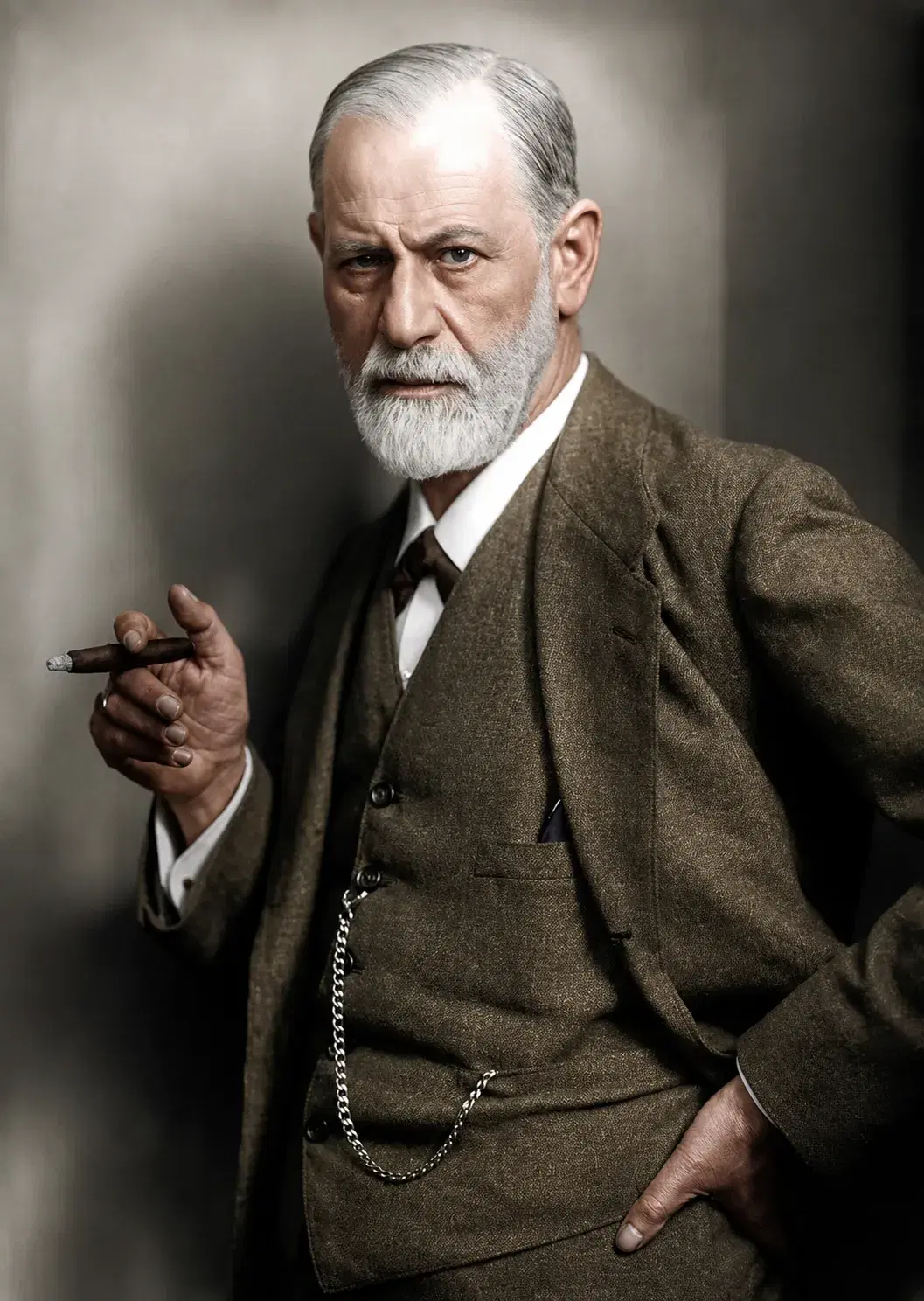 Retrato colorizado de Sigmund Freud